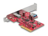 DeLOCK Tarjetas PCI Express x4 a 1 x externo USB 10 Gbps USB Type-C hembra + 1 x interno USB 10 Gbps Tipo-A hembra - Factor de forma de perfil bajo