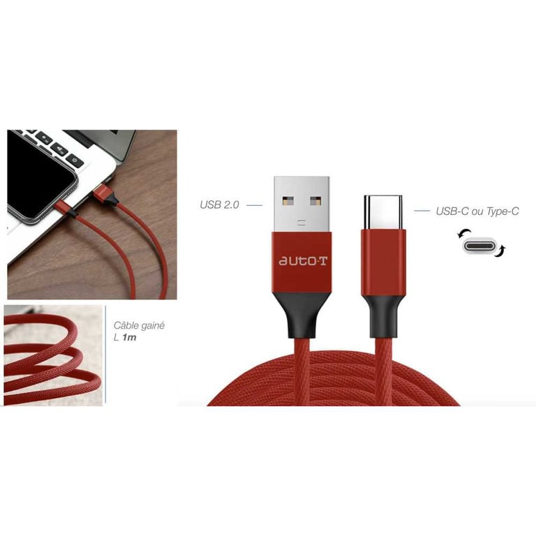Câble Usb 2.0 / Usb c Auto T Le Câble - vue 3