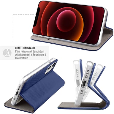 JAYM - Custodia Folio blu per Samsung Galaxy A13 5G ? Chiusura magnetica ? Funzione Cinema Stand ? Custodia per carte di credito inclusa