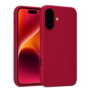 JAYM - Custodia in silicone color prugna per [ iPhone 17 ] - 100% silicone e microfibra - rinforzata e ultra morbida