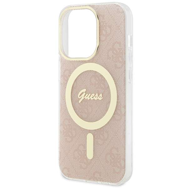 Guess Étui pour iPhone 15 Pro 6.1 rose étui rigide IML 4G MagSafe - vue 4