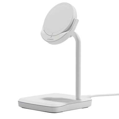CYGNETT Cargador inalámbrico de inducción 2 en 1 Serie ChargeBase de 20 W Blanco