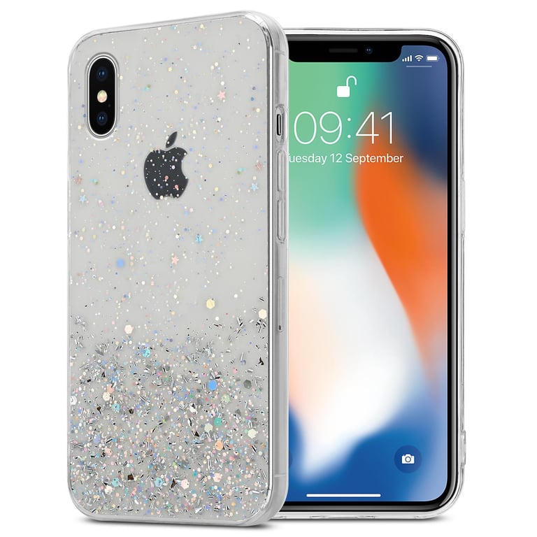 Coque pour Apple iPhone XS MAX en Transparent avec Paillettes Housse de  protection Étui en silicone TPU flexible avec paillettes scintillantes -  Cadorabo