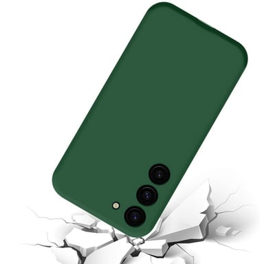 EVETANE Coque Samsung Galaxy S23 Silicone liquide Vert Foret + 2 Vitres en Verre trempé Protection écran Antichocs