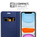Coque pour Apple iPhone 11 en CLASSY BLEU FONCÉ Housse de protection Étui avec fermeture magnétique, fonction de support et compartiment pour carte