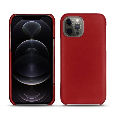 Coque cuir Apple iPhone 12 Pro Max - Coque arrière - Rouge - Cuir lisse