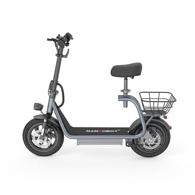 Patinete eléctrico Nanrobot M5 Pro con asiento y cesta, motor de 750 W y batería de 30 cm (12 pulgadas) de 48 V y 10,4 Ah