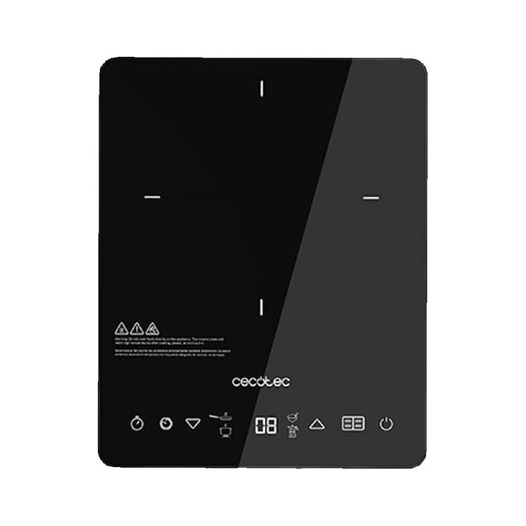 Plaque à Induction Cecotec Full Crystal Onyx – Portable, 2000W, 4 Programmes Préconfigurés