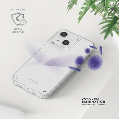 Coque antibactérienne antichoc hybride invisible pour Apple iPhone 13 mini, Transparente