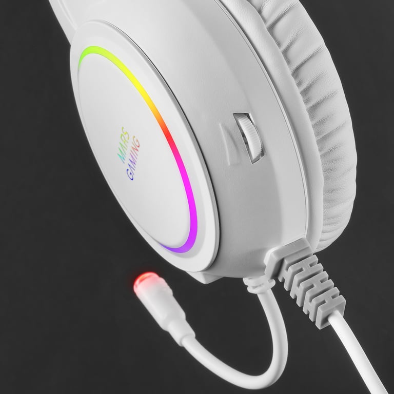 Mars Gaming MHRGBW écouteur/casque Avec fil Arceau Jouer USB Type-A Blanc - Neuf