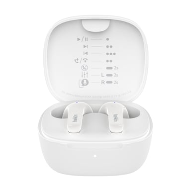 Belkin SoundForm Motion Casque True Wireless Stereo (TWS) Ecouteurs Appels/Musique/Sport/Au quotidien Bluetooth Blanc