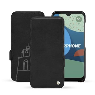 Housse cuir Fairphone 4 -  - Noir - Cuir lisse premium