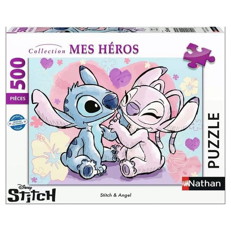 Puzzle 500 pièces : Disney : Stitch & Angel Ravensburger Nathan - vue 3