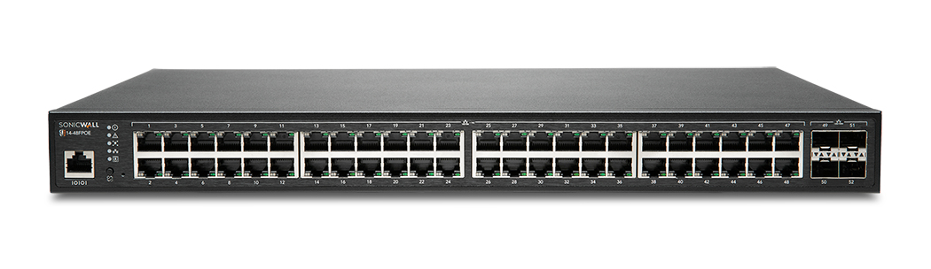 SonicWall S14 48FPOE Géré L2 Gigabit Ethernet 101001000 Connexion Ethernet supportant 'alimentation via ce port PoE 1U Neuf - vue 2