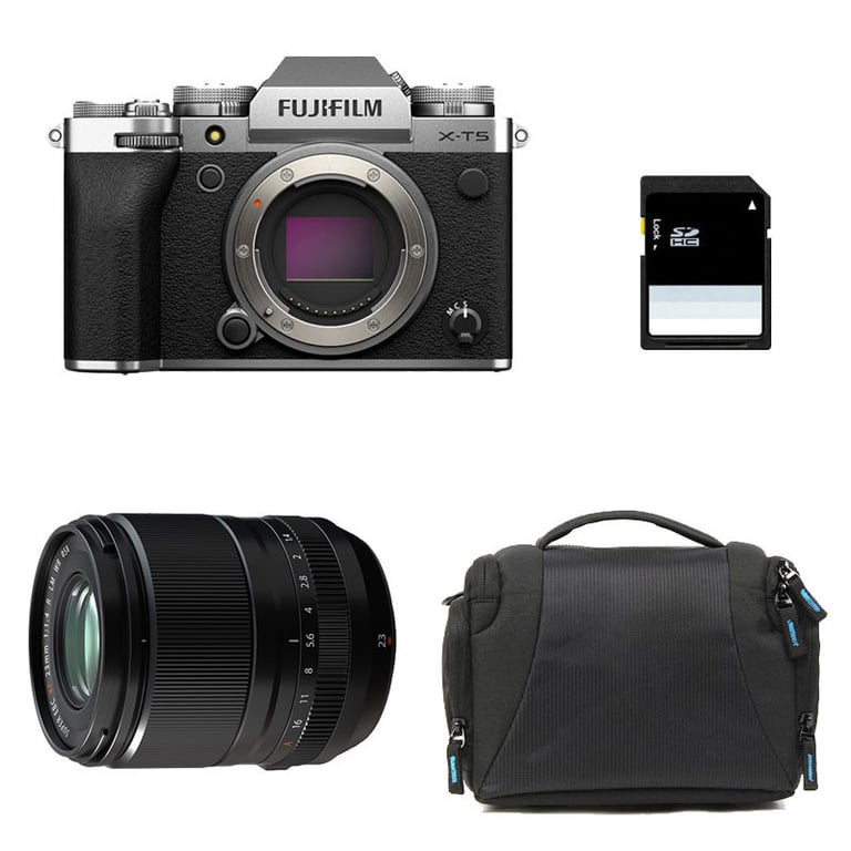 Appareil Photo Mirrorless Fujifilm X-T5 40.2MP + 23mm F1.4 WR – Sac et Carte SD 8 Go