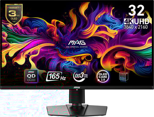 MSI MAG 321UP QD-OLED Display per PC a schermo piatto da 80 cm (31,5'') 3840 x 2160 pixel 4K Ultra HD QDOLED Nero