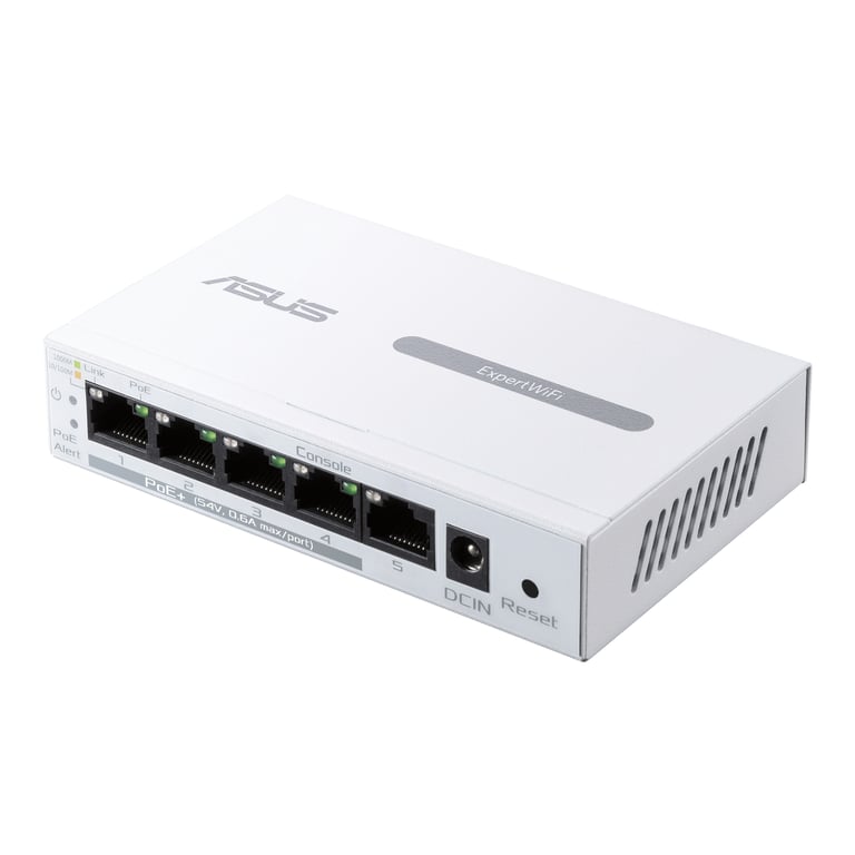 ASUS ExpertWiFi EBP15 Switch PoE+ 5 Ports GbE intelligents 4 Ports PoE+ Supporte Le réglage de la priorité PoE Parfait pour PoE APs IP Cameras VoIP Phones Gestion Facile avec 'app - vue 2