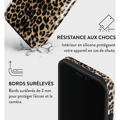 Burga Funda para iPhone 15 Pro Max MagSafe Tough Shockproof Modelo Jugador Léopard
