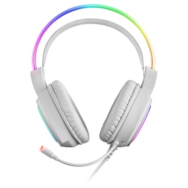 Mars Gaming MHRGBW, Auriculares Chroma RGB Flow, Micrófono Profesional, Sonido Espacial, Blanco