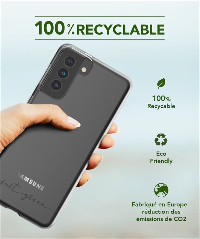 Coque Samsung G S21+ 5G Infinia Transparente - 100 % Recyclable Just Green