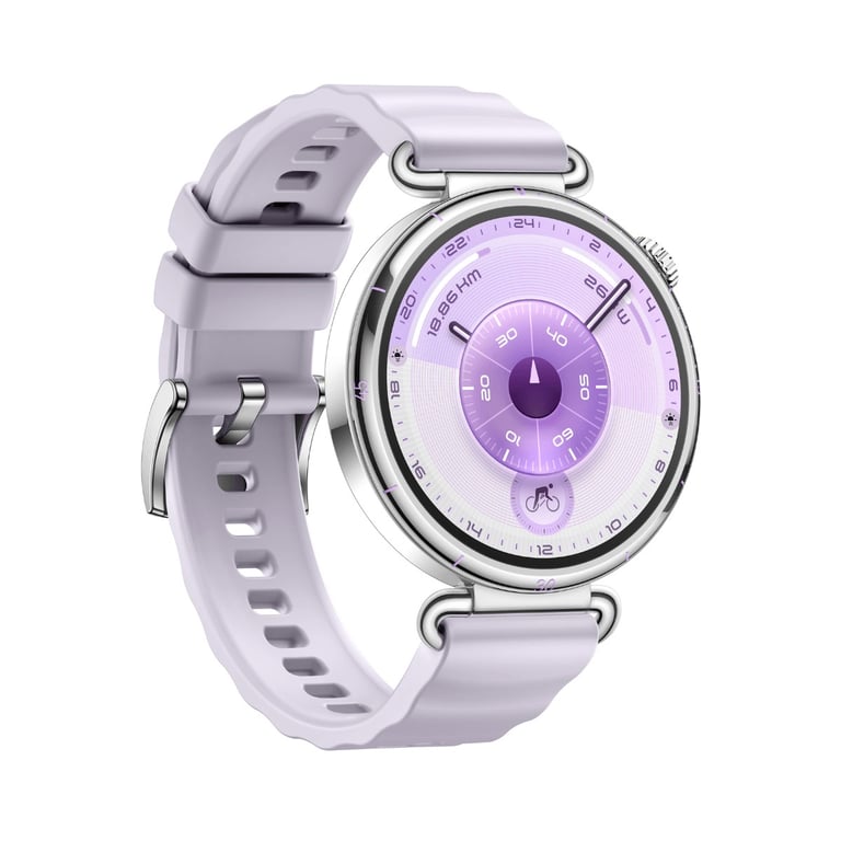 Watch GT6 GPS Boitier de 41 mm Argenté avec bracelet en acier, Violet - Neuf