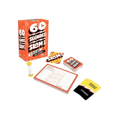Jeu de société 60 Seconds Slam Goliath, jeu de rapidité et de mots, partie chronométrée 60 secondes, de 2 à +10 joueurs, dès 10 ans, Noir, Blanc, Orange