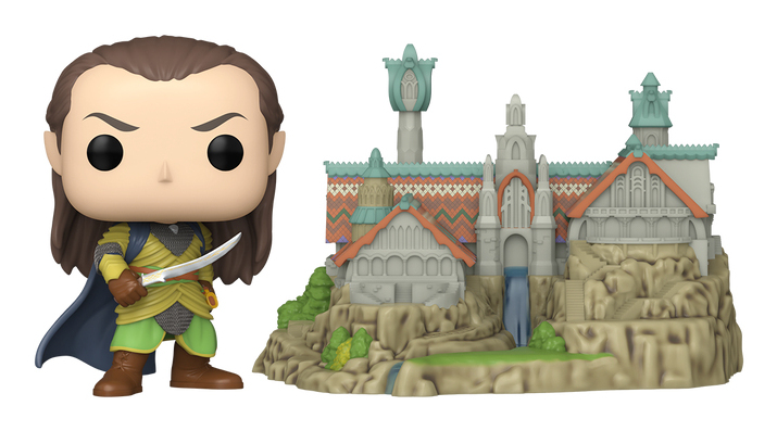 Figurine Funko Pop Town Lord of the Rings S8 Elrond™ with Rivendell - vue 2