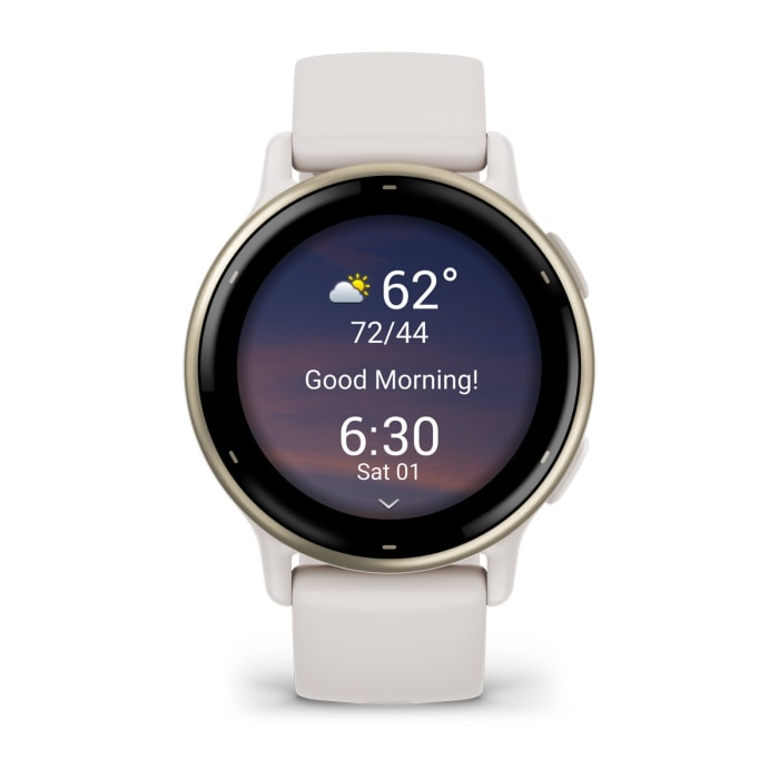 Garmin Vivoactive 5 3,05 cm (1.2 ) AMOLED 42 mm Numérique 390 x 390 pixels Écran tactile Blanc Wifi GPS (satellite) - Neuf