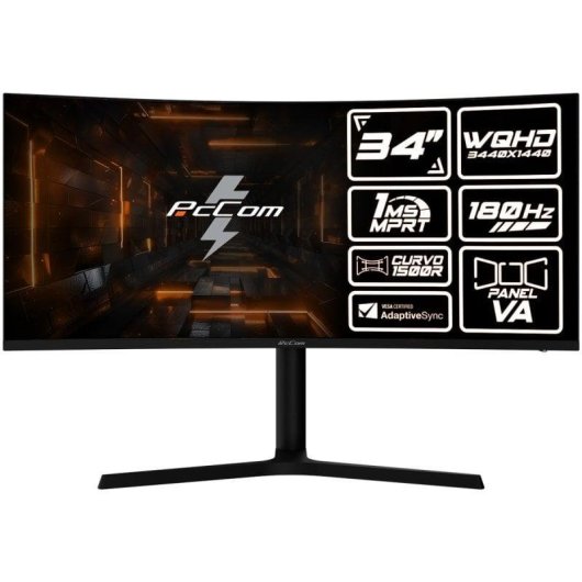 PcCom Elysium Pro 34 WQHD 180Hz Fast VA Incurvé Adaptive Sync Réglable en Hauteur Neuf - vue 2