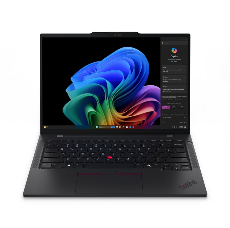 Lenovo ThinkPad T14s Gen 6 (Snapdragon) Copilot+ PC X1P-42-100 Ordinateur portable 35,6 cm (14 ) WUXGA 16 Go LPDDR5x-SDRAM 512 Go SSD Wi-Fi 7 (802.11be) Windows 11 Pro Espagnole Noir - Neuf