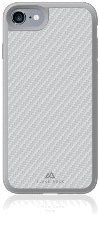 Coque de protection Material Real Carbon pour Apple iPhone 6/6S/7/8, Argenté