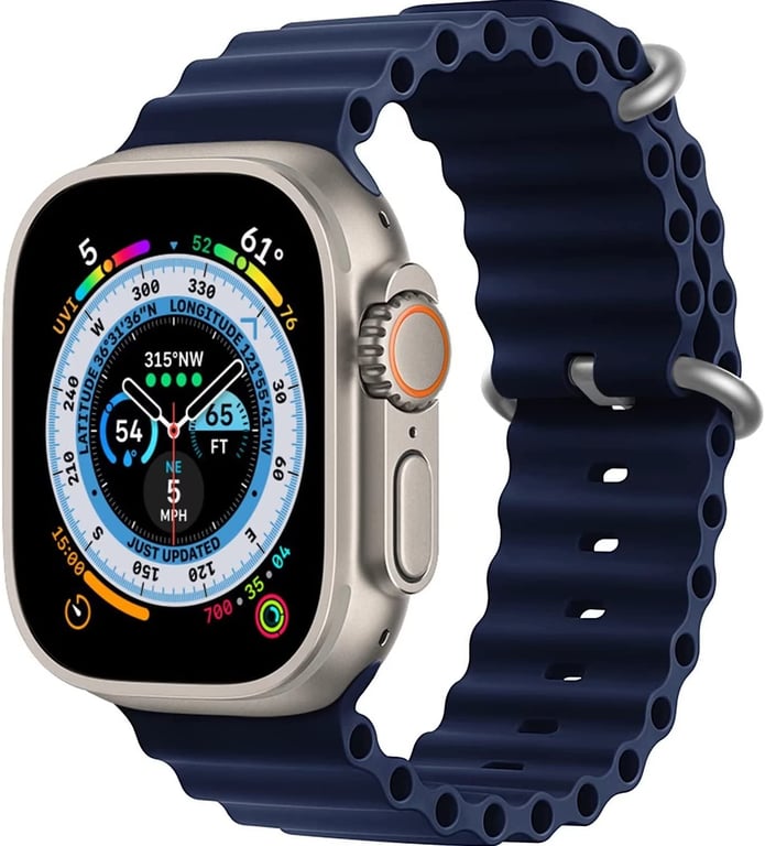 Bracelet bleu pour Apple Watch Ultra 49mm silicone avec fermoir - Xeptio