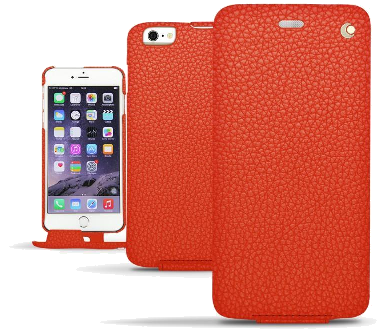 Housse cuir Apple iPhone 6S Plus - Rabat vertical - Papaye ( Pantone 180C ) - NOREVE