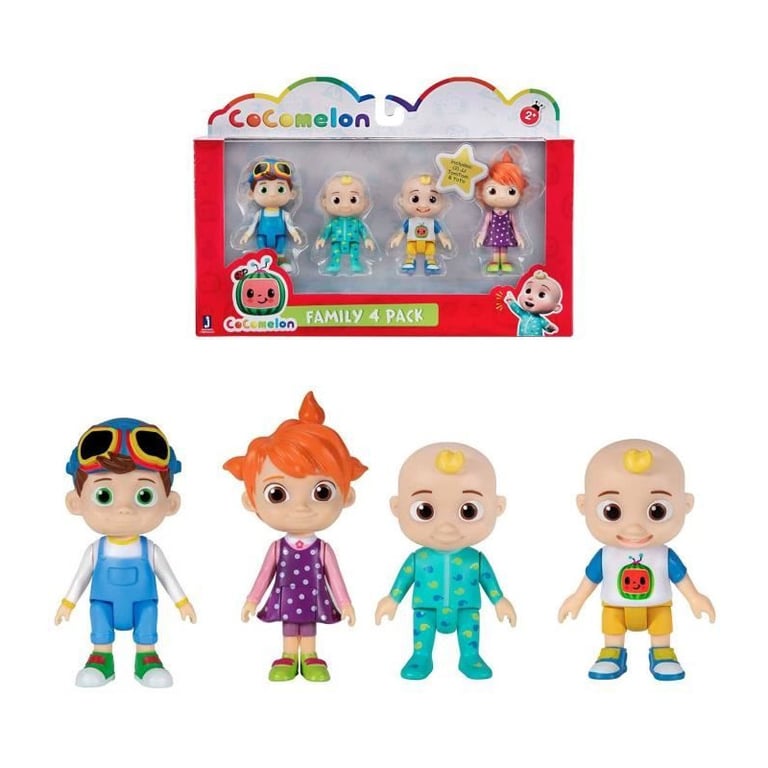 Bandai - CoComelon - Pack 4 figurines - Figurines 7cm a collectionner - JJ (2 figurines), TomTom et YoYo - WT00035 - Neuf