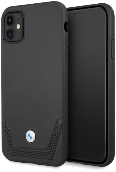 BMW Étui pour iPhone 11 6.1 Cuir noir perforé