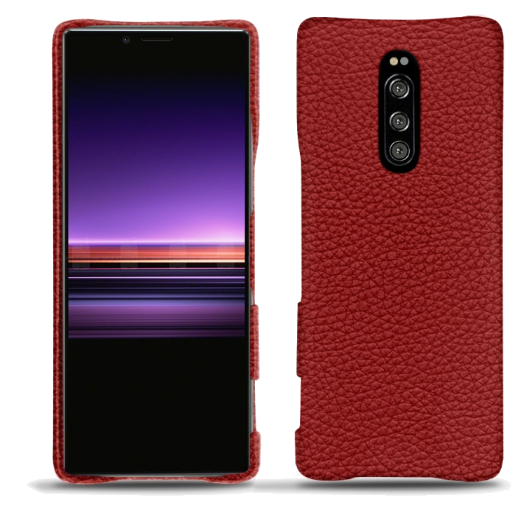 Coque cuir Sony Xperia 1 - Coque arrièreRouge