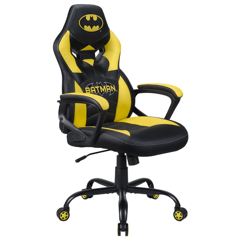 Subsonic Batman Junior Siège de jeu sur PC Siège capitonné Noir, Jaune