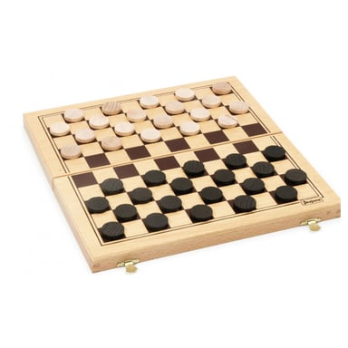 Jeujura - Juego de damas de madera plegable para toda la familia