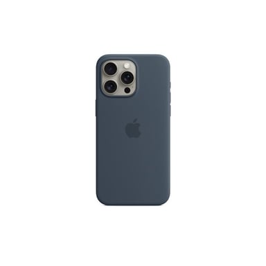 Funda de silicona con MagSafe para iPhone 15 Pro Max Azul Tormenta