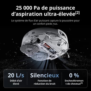 Robot Aspirador Fregasuelos DJI ROMO P - 25000 Pa - 260 ml - Transparente