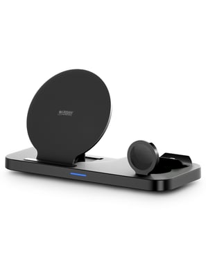 Urban Factory SWC35UF cargador de dispositivo móvil Auriculares, Reloj inteligente, Teléfono Negro Batería Cargador inalámbrico Interior