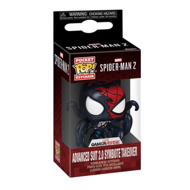 Figurine Funko Pop Keychain porte clé Spider Man 2 VG Advanced Suit 2.0 Symbiote Takeover