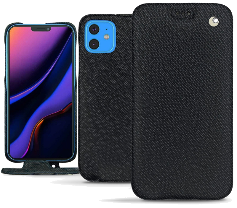 Housse cuir Apple iPhone 11 - Rabat verticalNoir