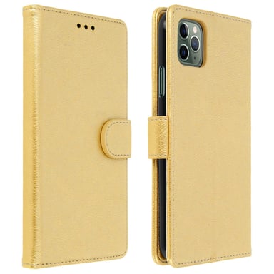 Étui pour iPhone 11 Pro Max Housse Intégrale Porte-cartes Fonction Support Dorée