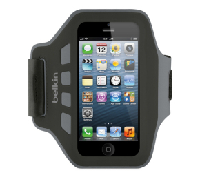 Belkin F8W299VFC00 coque de protection pour téléphones portables 10,2 cm (4'') Boîte à brassard Noir, Gris Apple iPhone 5