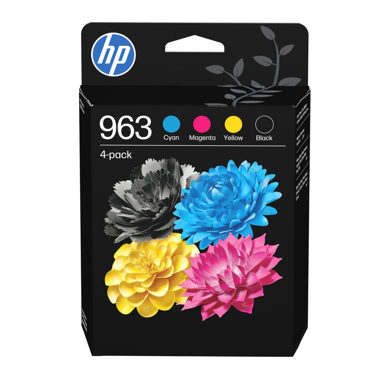 HP 963 Pack de 4 cartouches d'encre Noir/Cyan/Magenta/Jaune authentiques - Neuf