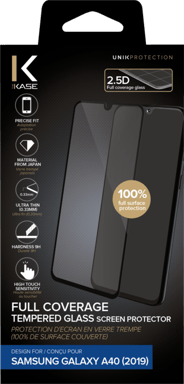 Protezione dello schermo in vetro temperato (100% di copertura della superficie) per Samsung Galaxy A40 2019, Nero