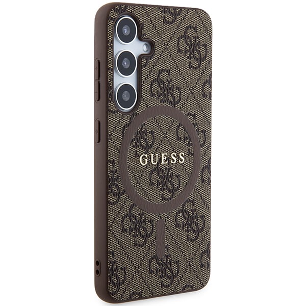 Guess 4G Collection Cuir Métal Logo MagSafe Coque Samsung Galaxy S24 - vue 3