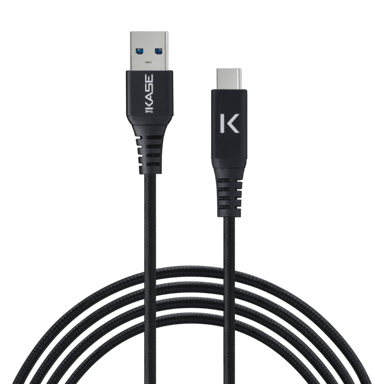 USB 3.1 Gen 2 de carga rápida USB-C a USB-A trenzado metálico Cable de carga/sincronización (1M), Negro