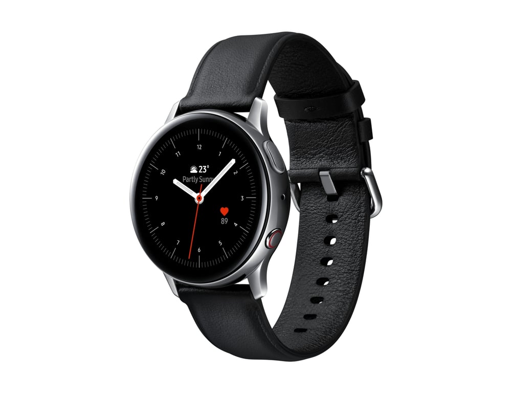 Galaxy Watch Active2 40 mm - Caja de acero plateado - 4G - Pulsera negra